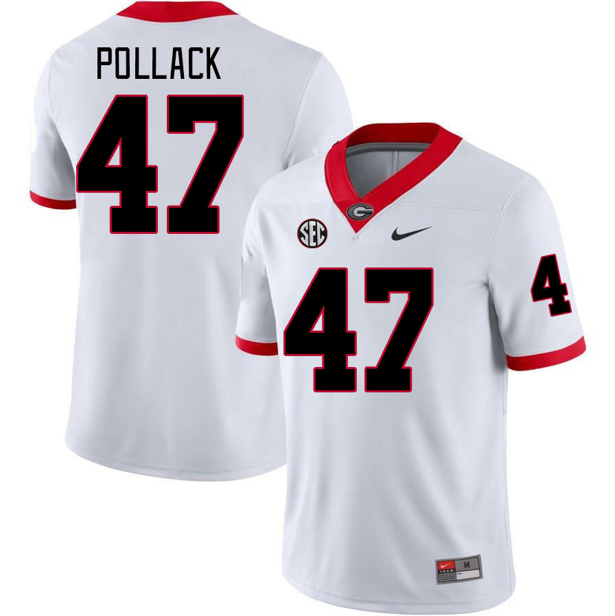 #47 David Pollack Georgia Bulldogs Jerseys Football Stitched-White